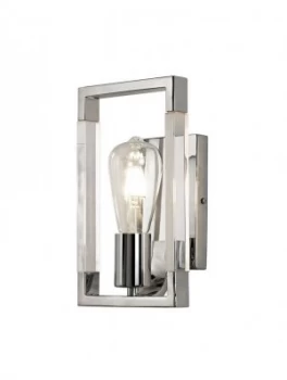 Image of Wall Lamp 1 Light E27 Polished Nickel, Acrylic