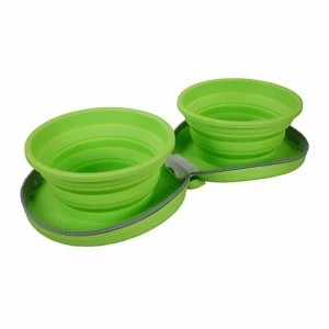 Image of Rosewood Foldable Zip Up Dual Pet Bowls
