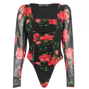 Image of I Saw It First Milkmaid Top Bodysuit - Black