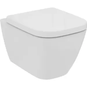 Image of Ideal Standard i. life S Compact Wall Hung Toilet and Soft Close Seat in White Ceramic