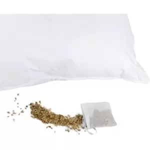 Image of HOMESCAPES Set of Two Dried Camomile Filled Pouches for Homescapes Camomile Pillow - White - White