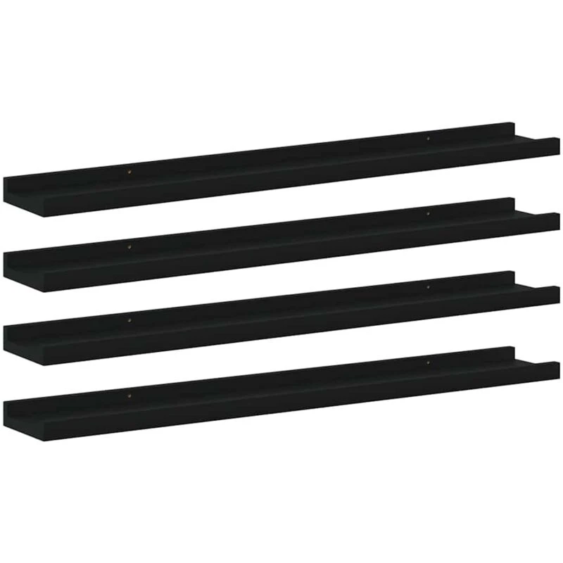Image of VIDAXL Wall Shelves 4 pcs Black 80x9x3cm Vidaxl 8720286417706