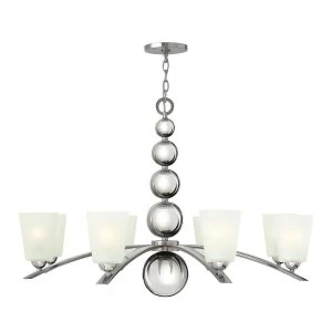 Image of 8 Light Multi Arm Chandelier Polished Nickel Finish, E27