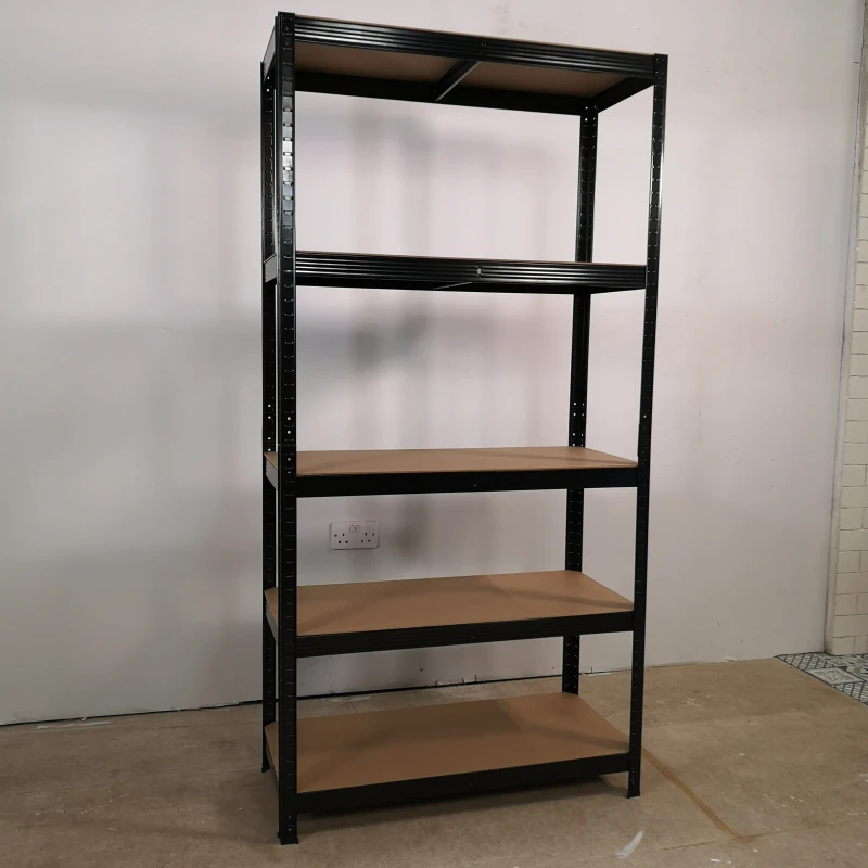 Image of 0.9m x 1.8m 5 Tier Heavy Duty Metal Shelving Storage Racking Unit in Black