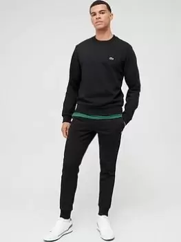 Image of Mens Lacoste Brushed Cotton Fleece Tracksuit Size 9 - 4XL Black