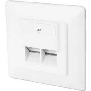 Image of Digitus DN-9005/B5-N Network outlet Flush mount Insert with main panel and frame CAT 6 2 ports Pure white