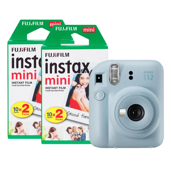 Image of Fujifilm Instax Mini 12 Instant Camera with 40 Shot Film Pack - Pastel Blue 16806092+2x2PK