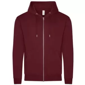 Image of Awdis Mens Organic Full Zip Hoodie (S) (Burgundy)