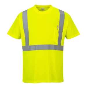 Image of Portwest Class 2 Hi Vis Pocket T Shirt Yellow 4XL