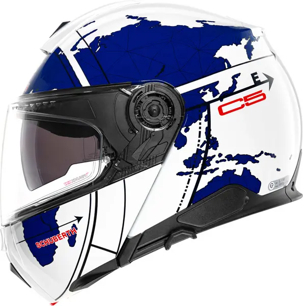 Image of Schuberth C5 Globe White Blue Modular Helmet XL
