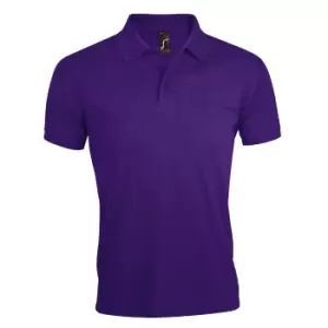 Image of SOLs Mens Prime Pique Plain Short Sleeve Polo Shirt (S) (Dark Purple)