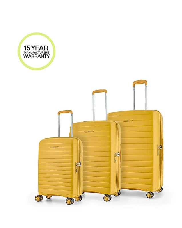 Image of Rock Rock Palma 3pc Suitcase Set Yellow - Rock - Size: 3 Piece Set Yellow 3 Piece Set SH50607