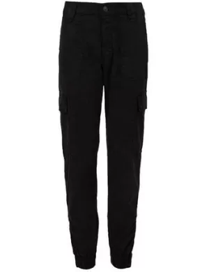 Image of AllSaints Womens Nola High Rise Slim Cargo Joggers, Washed Black, Size: 26
