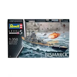 Image of Battleship Bismarck Ship (Revell) 1:350 Scale Level 5 Model Kit