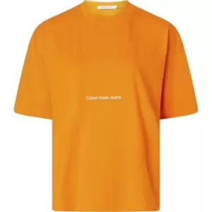 Image of Calvin Klein Jeans Institutional Boyfriend T-Shirt Womens - Orange
