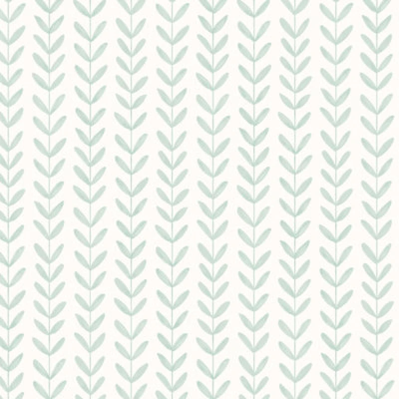 Image of Hoopla Walls Ditsy Leaf Stripe Duckegg Wallpaper