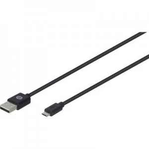 Image of HP USB 2.0 Cable 1x USB 2.0 connector A 1x USB 2.0 connector Micro B 3m Black