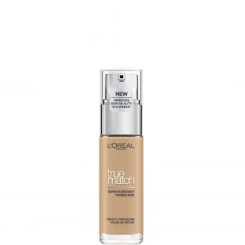 Image of L'Oral Paris True Match Liquid Foundation with SPF and Hyaluronic Acid 30ml (Various Shades) - 3.5N Peach