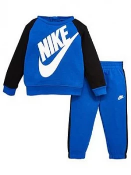 Image of Nike Infant Boys Oversized Futura Crew Set - Blue, Size 12 Months