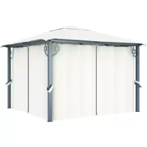 Image of Vidaxl - Gazebo with Curtain 300x300cm Cream Aluminium Cream