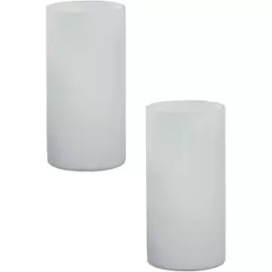 Image of 2 PACK Table Desk Lamp Shade White Glass Opal Matt In Line Switch E14 1x60W