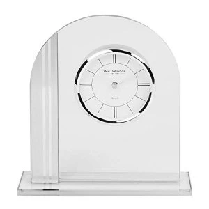 Image of Arched Glass Mantel Clock Chrome Bezel