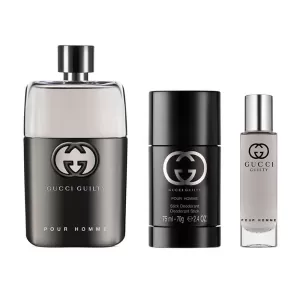 Image of Gucci Guilty Pour Homme Gift Set 90ml Eau de Toilette + 15ml Eau de Toilette + 75ml Deodorant Stick