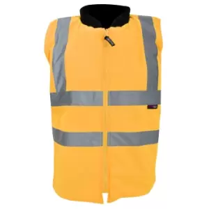 Image of Warrior Mens Phoenix High Visibility Safety Bodywarmer Jacket (L) (Fluorescent Orange)