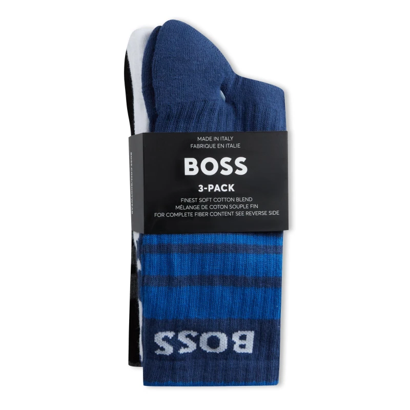Image of Boss 3P QS Rib Stripe CC 10259874 0 - Black 6 - 12 Months