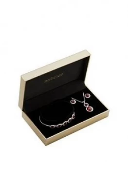 Image of Jon Richard Silver Plated Red Halo Trio Set