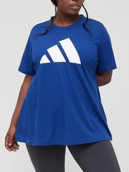 Image of adidas Future Icons 3 Bar Tee (Plus Size) - Dark Blue, Dark Blue, Size 3X, Women