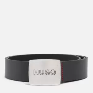 Image of HUGO Logo-Engraved Leather Belt - 100cm
