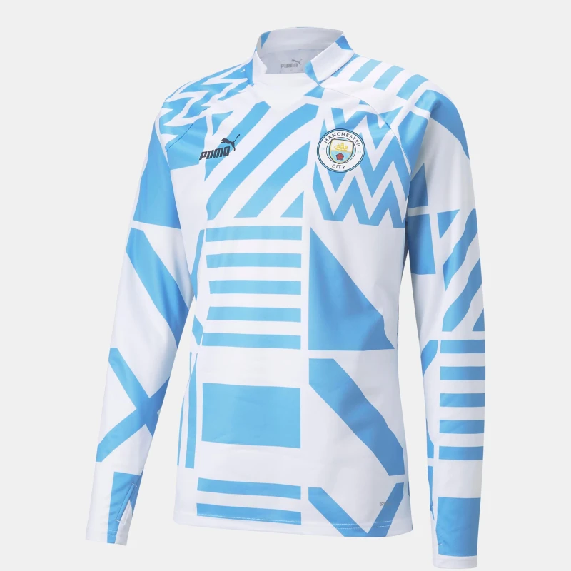 Image of Puma Manchester City FC Pre-Match Sweatshirt White Blue male S