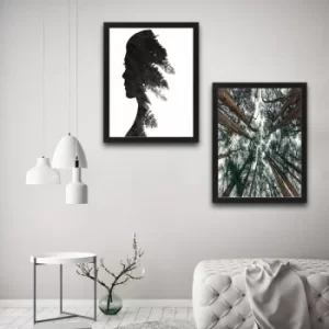 Image of Pine Woman Set Multicolor Decorative Framed Painting (2 Pieces)