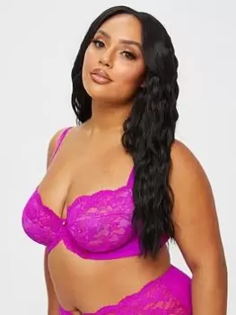 Image of Ann Summers Bras Sexy Lace Planet Non Pad Fuller Bust Bra, Bright Purple, Size 42Ff, Women