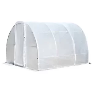 Image of OutSunny Transparent Polytunnel Greenhouse Outdoors Waterproof White 3000 mm x 3000 mm x 2000 mm