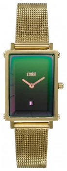 Image of STORM Issimo Gold Lazer Green Gold Steel Mesh Bracelet Watch