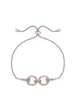 Image of Jon Richard Rose Gold Plated Cubic Zirconia Link Toggle Bracelet