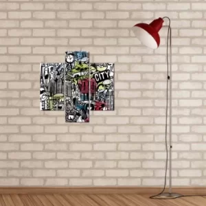 Image of 3MDF-057 Multicolor Decorative MDF Painting (3 Pieces)