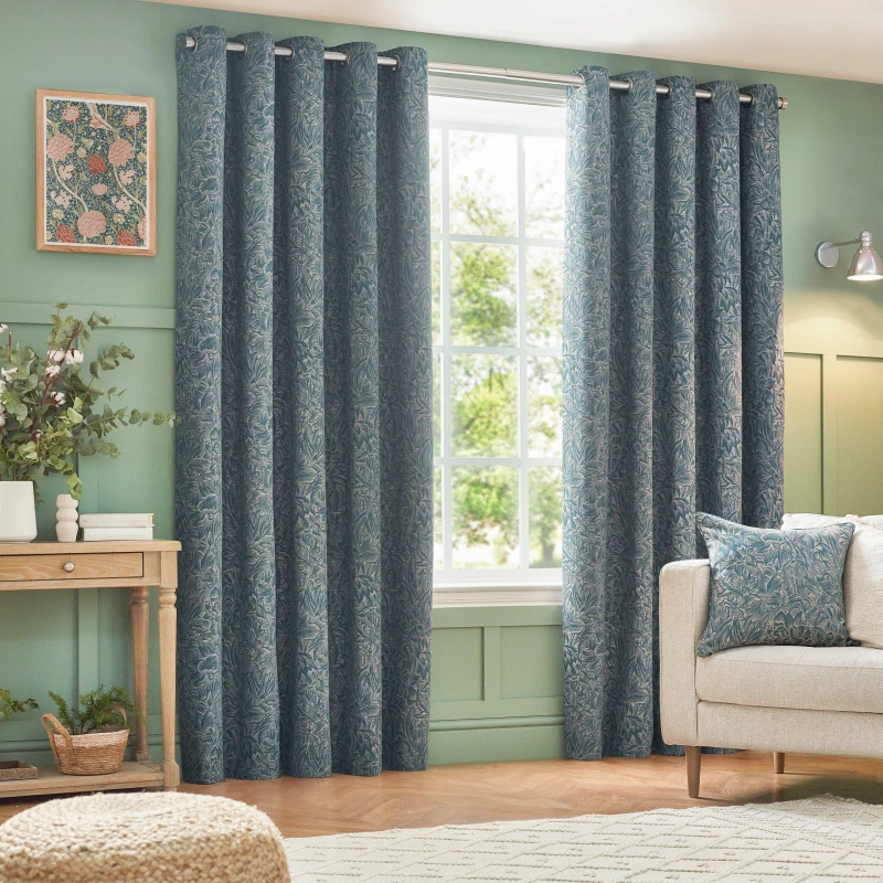 Image of Grantley Jacquard Eyelet Curtains Wedgewood, Wedgewood / 229 x 183cm