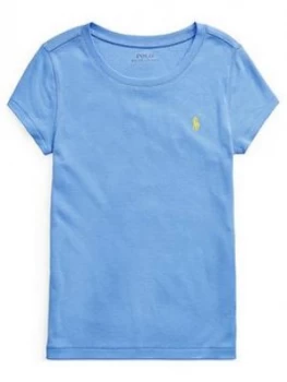 Image of Ralph Lauren Girls Classic Short Sleeve T-Shirt, Blue, Size Age: 7 Years, S, Women
