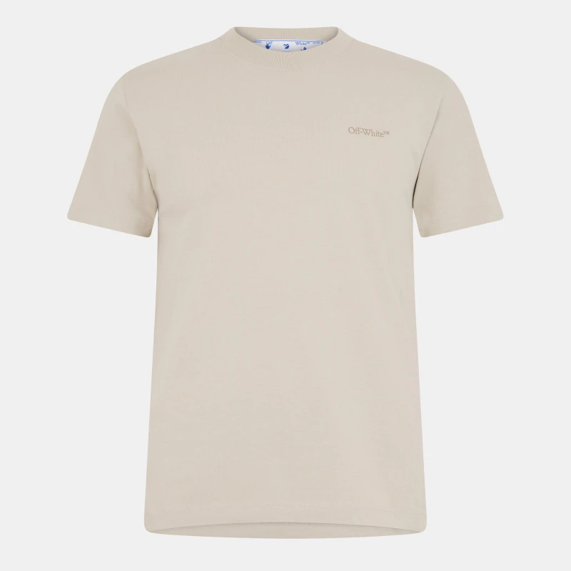 Image of Off White Mens Arrow Short-Sleeve T-Shirt, Signature Arrows Motif Beige male XS