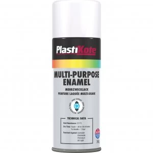 Image of Plastikote Enamel Aerosol Spray Paint Matt White 400ml
