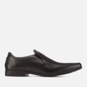 Image of Clarks Mens Glement Seam Leather Slip-On Shoes - Black - UK 7