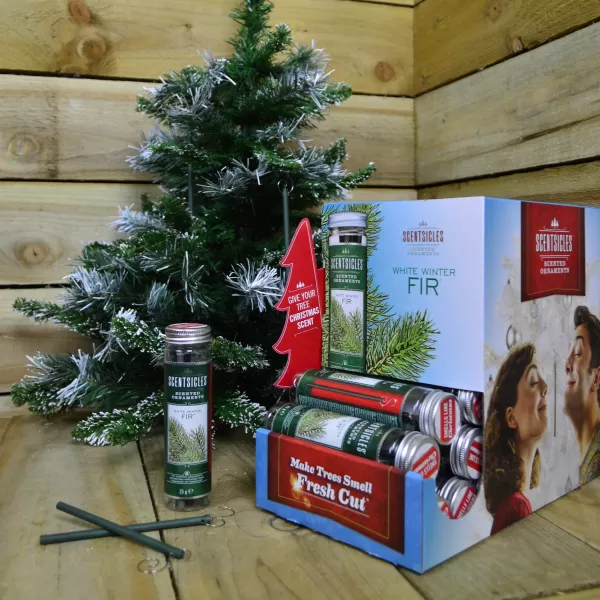 Image of 3 PACKS of 6 Scentsicles Scented Hanging Ornaments Sticks - White Winter Fir