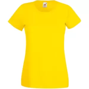 Image of Womens/Ladies Value Fitted Short Sleeve Casual T-Shirt (X Small) (Bright Yellow)