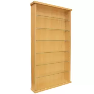Image of Techstyle Collectors Wall Display Cabinet With Six Glass Shelves Beech