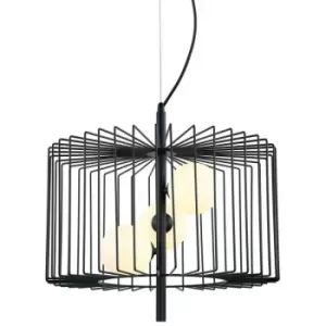 Image of Italux Lighting - Italux Daren - Modern Hanging Pendant Black 3 Light with Black, White Shade, G9