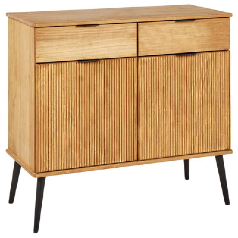 Image of Beliani 2 Door Sideboard Timmins Pine Wood Brown