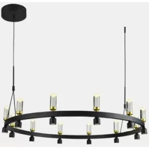 Image of Italux Lighting - Italux Almelo - Modern LED Hanging Pendant Black, Gold, Warm White 3000K 3103lm